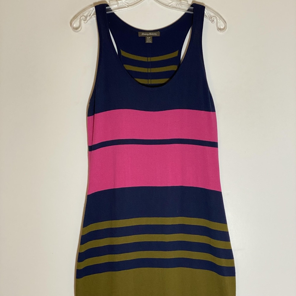 Tommy Bahama Dress Womens Small Blue Stripe Sleeveless Tank Maxi Knit Casual - Picture 2 of 15